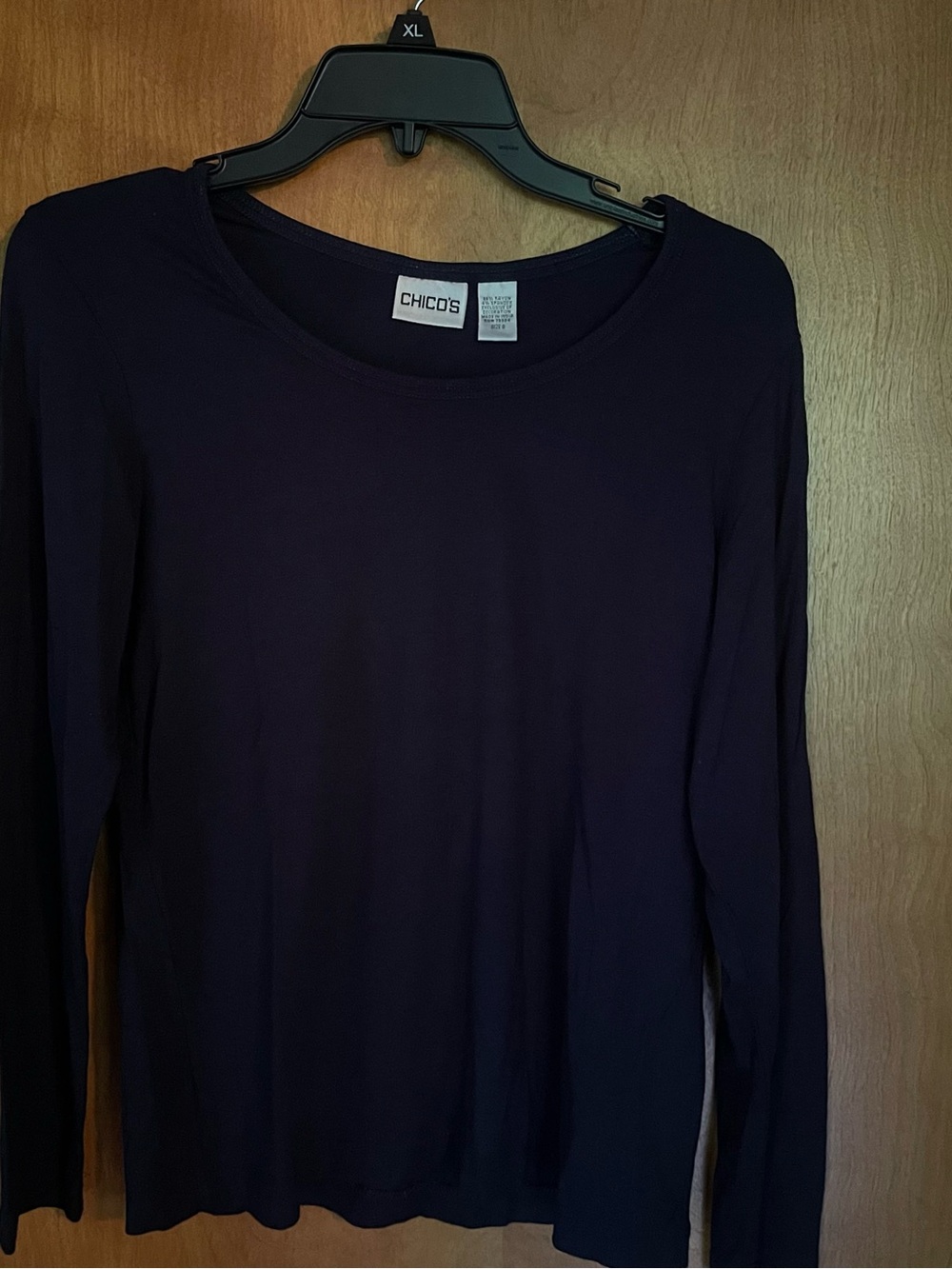Chico's Long Sleeve Crewneck Top in Deep Navy